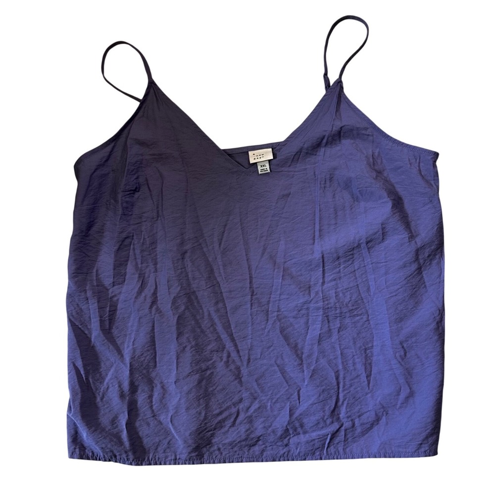 A New Day Womens XXL Purple V-Neck‎ Adjustable Strap Cami Tank Top Rayon Blend